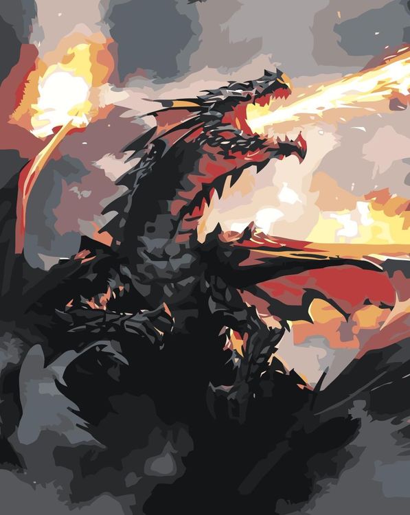 Картина по номерам «Огонь дракона»