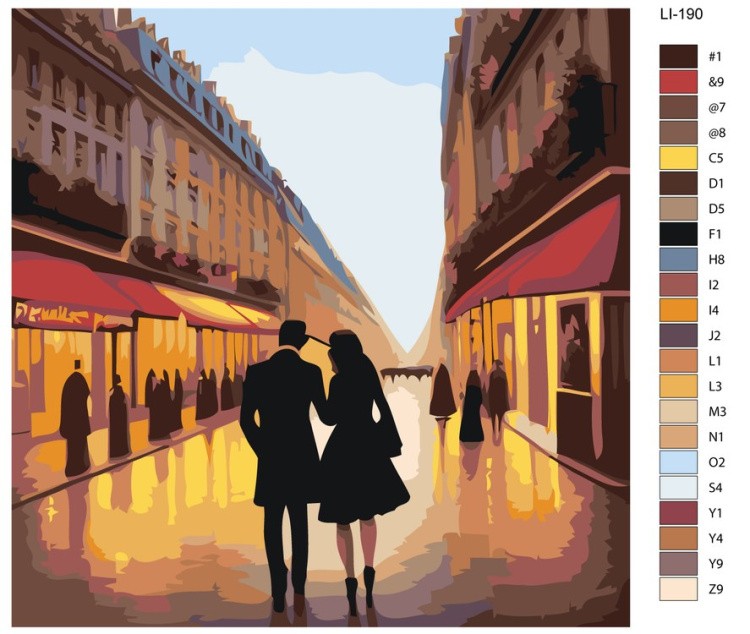 Картина по номерам «Пара в городе» — картинка 2