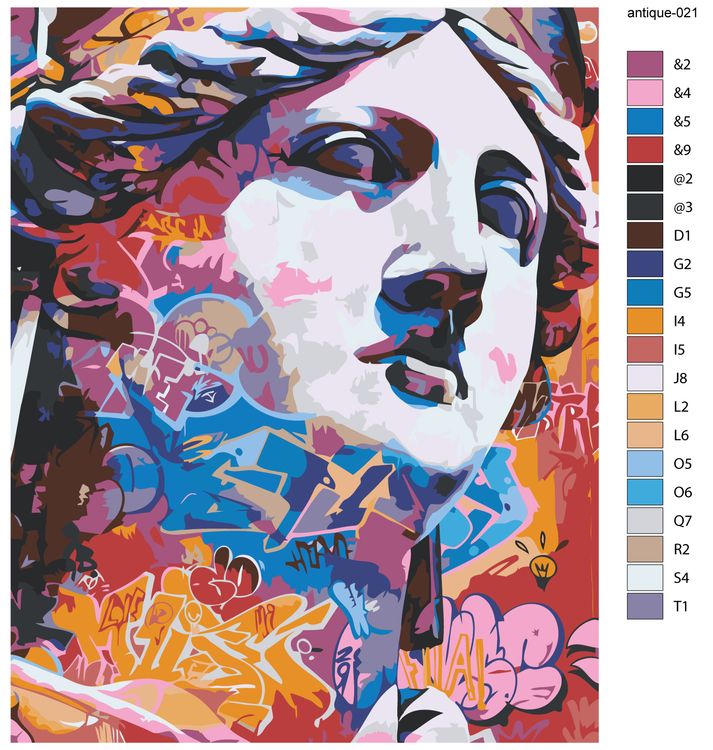 Картина по номерам «Античные статуи: Венера граффити» — картинка 3