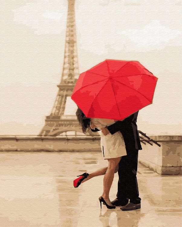 Картина по номерам «В Париже под дождем»