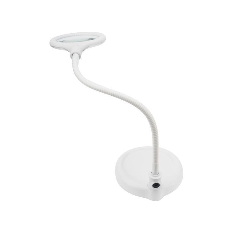 Лупа настольная малая 3X с подстветкой 30 LED (подставка + прищепка), белая, REXANT — картинка 8