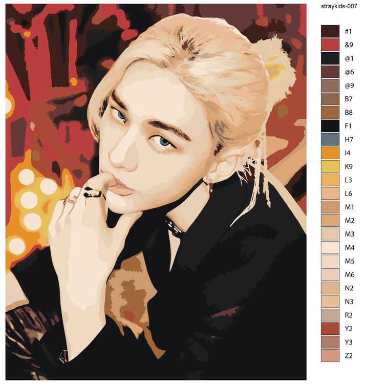 Картина по номерам «Stray Kids Стрей Кидс: Хван Хёнджин» — картинка 3