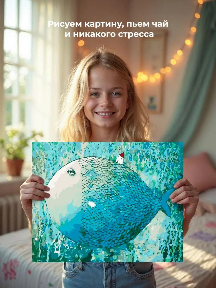 Картина по номерам «Рыба-луна» — картинка 6