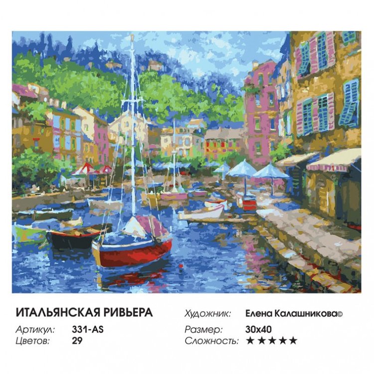 Картина по номерам «Итальянская Ривьера» — картинка 2