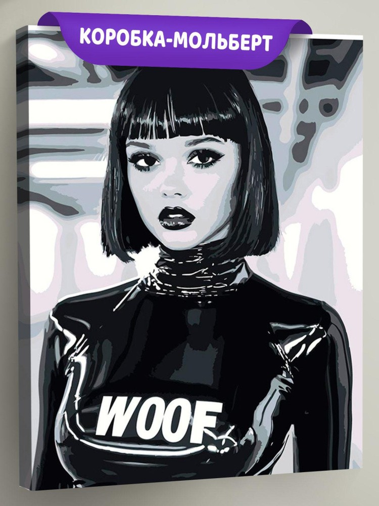 Картина по номерам «Девушка в латексе чб, бдсм 40x50»