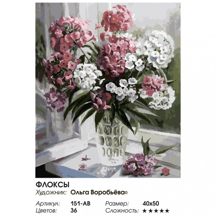 Картина по номерам «Флоксы» — картинка 2