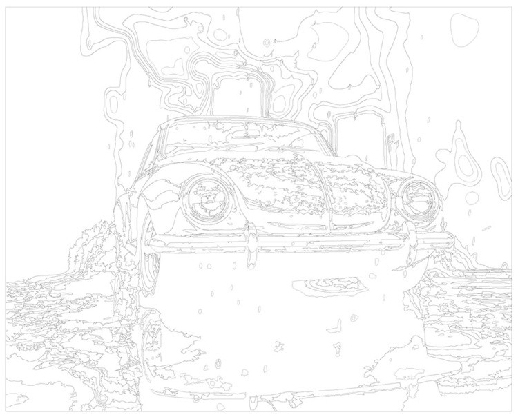 Картина по номерам «Машины: Фольксваген Жук под дождем» — картинка 3