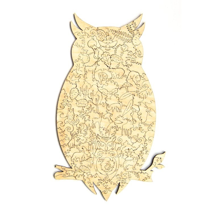 Деревянный пазл Unidragon «Чарующая Сова», размер M (А4) — картинка 9