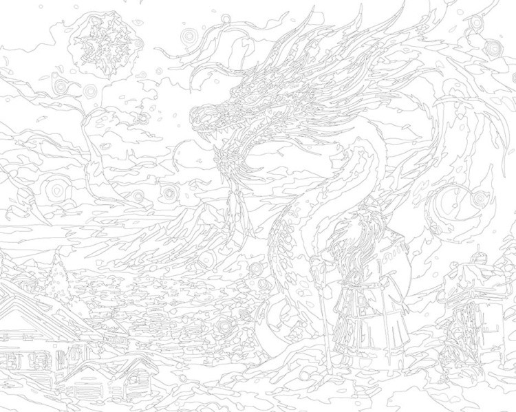 Картина по номерам «Новогодний китайский дракон» — картинка 3