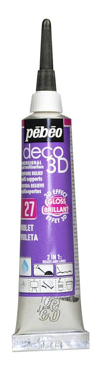 Краска акриловая Pebeo контур deco3D №1, цвет: фиолетовый, 20 мл