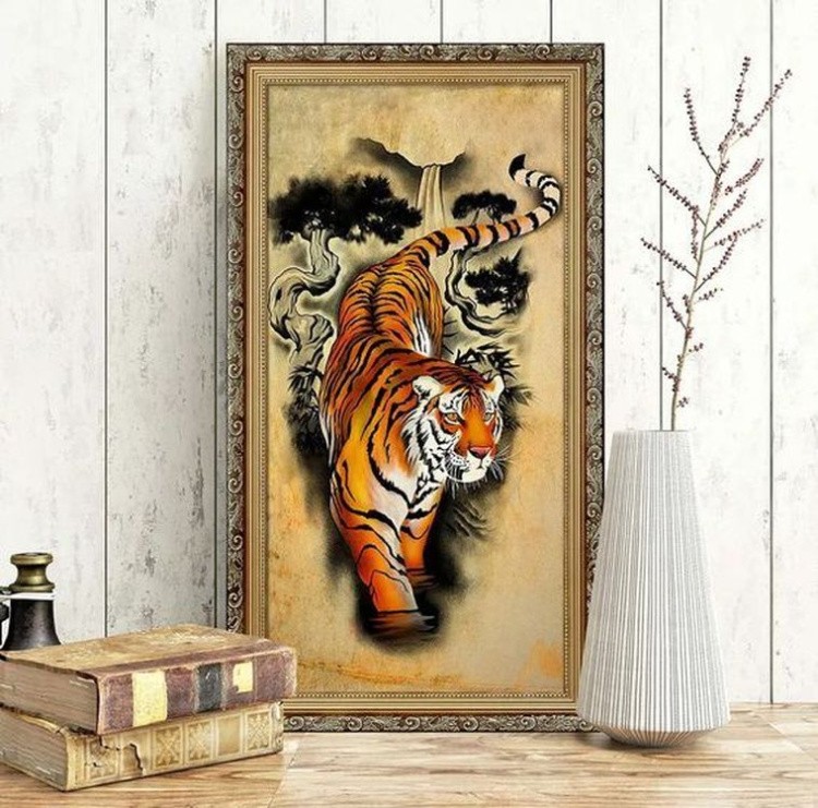 Алмазная вышивка «Пергамент с тигром» — картинка 3