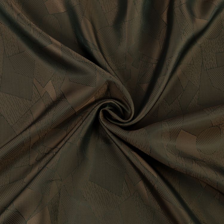 Ткань подкладочная Taffeta с рисунком, 5 м х 145 см, 96 г/м², цвет: №022 темно-оливковый (абстракция), Gamma — картинка 2