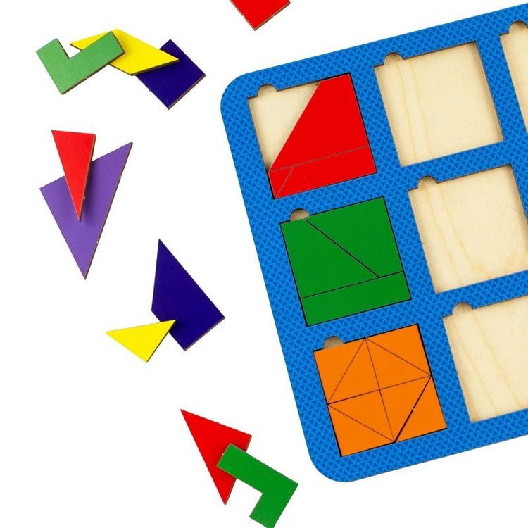 Развивающее пособие из дерева «Сложи квадрат», Б.П.Никитин, 12 квадратов, ур. 2 — картинка 4