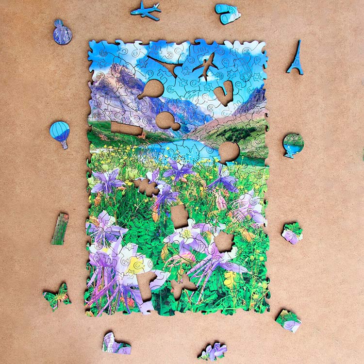 Деревянные пазлы M «В объятиях Альп» — картинка 2