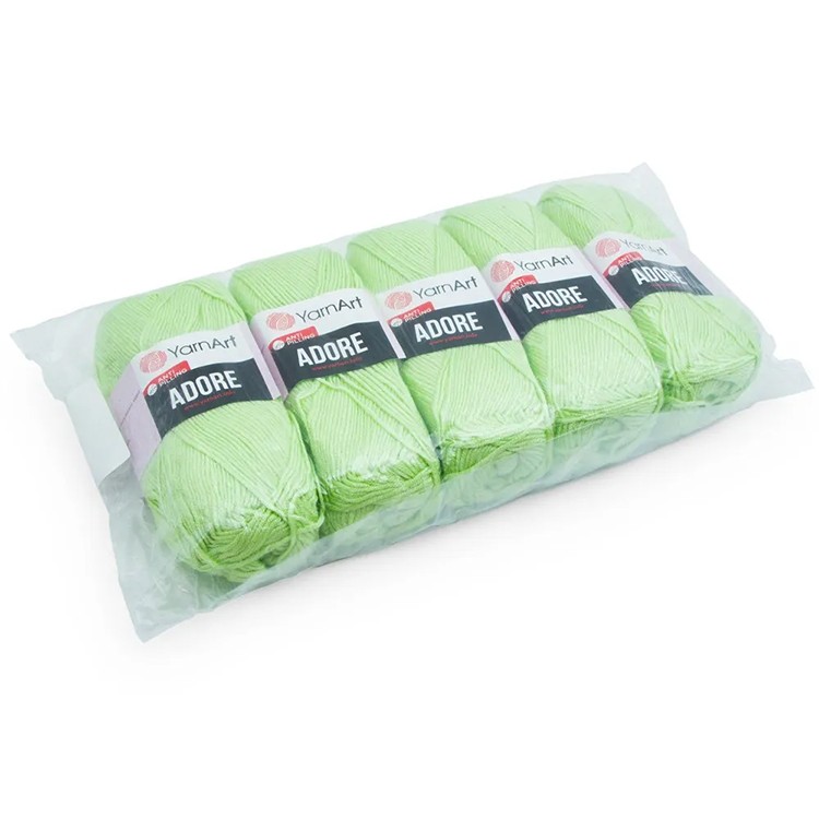 Пряжа YarnArt Adore (359), зеленый ясень, 5 шт. по 100 г — картинка 4