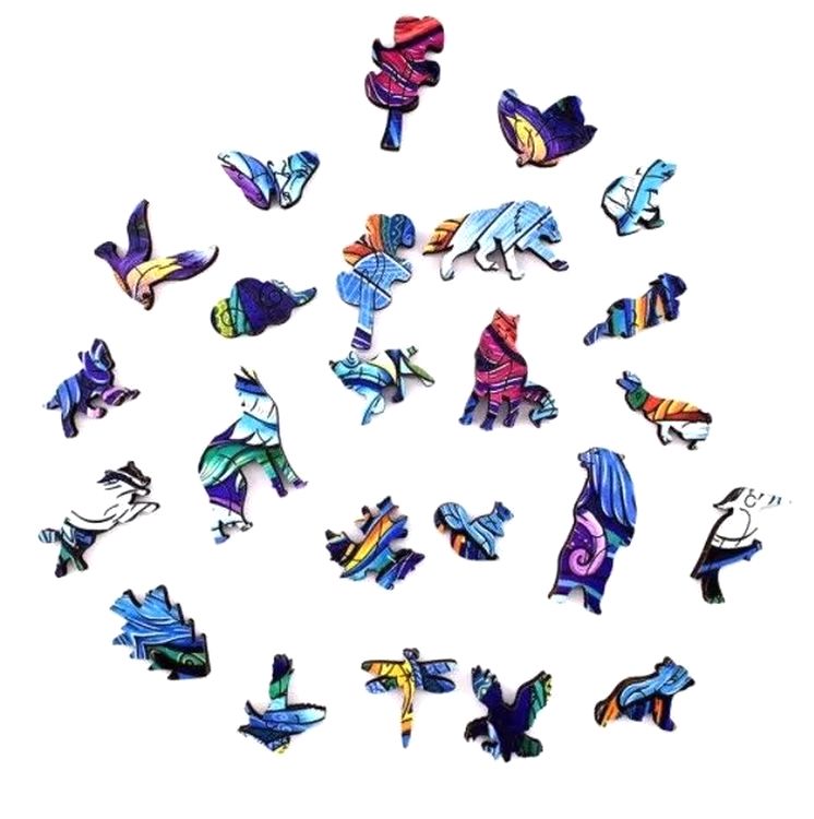 Деревянные пазлы «Волк синий», ВанГогВоМне — картинка 5