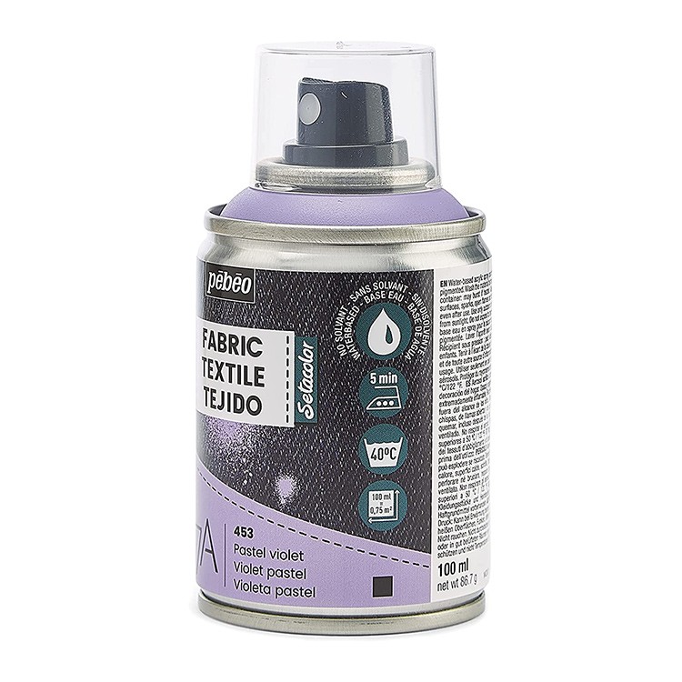 Краска для текстиля 7А Spray (аэрозоль), 100 мл, цвет: пастельный фиолетовый, Pebeo — картинка 3