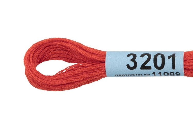 Нитки для вышивания Gamma мулине, 24 шт. по 8 м, цвет: 3201 светло-красный