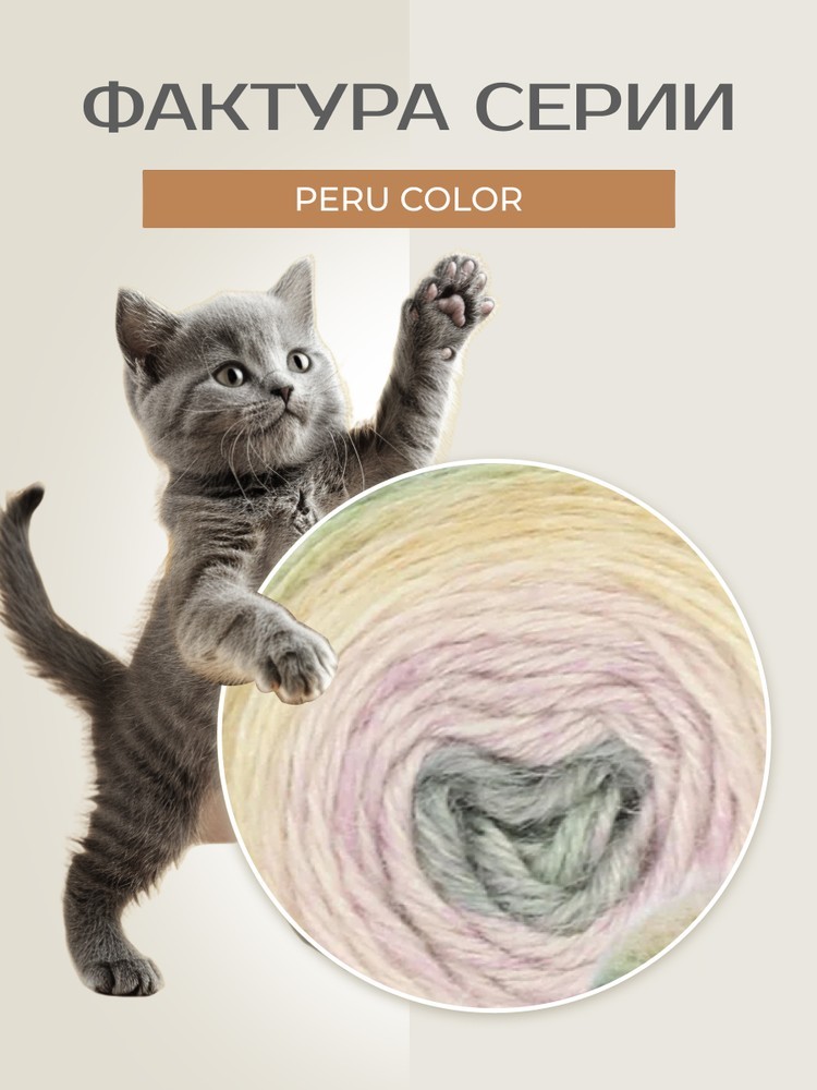 Пряжа NAKO PERU COLOR (Нако Перу колор), (32189), мультиколор, 5 шт. по 100 г — картинка 3