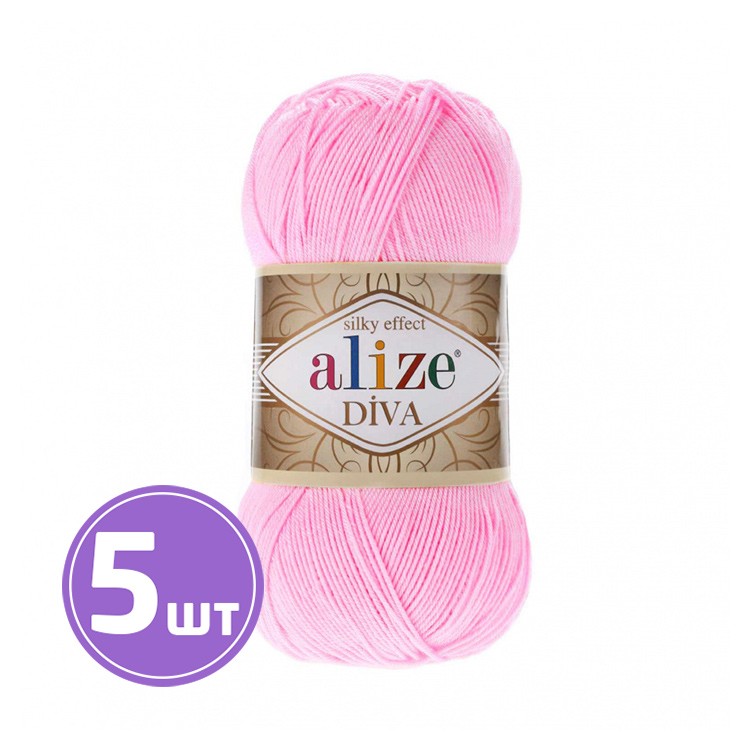 Пряжа ALIZE Diva Silk effekt (892), розовый, 5 шт. по 100 г