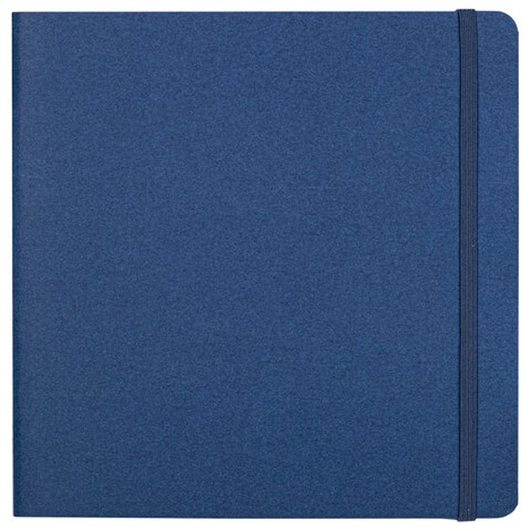 Скетчбук для акварели, 200 г/м2, 195х195 мм, среднее зерно, 20 л., сшивка, резинка, синий, BRAUBERG ART — картинка 2