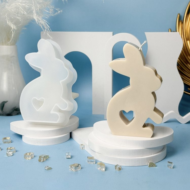 Силиконовый молд - Свеча зайчик №2, 13x8,5см, 1 шт. — картинка 2