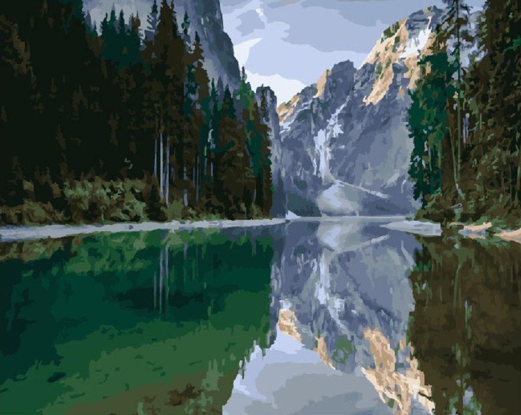 Картина по номерам «Альпийское озеро»