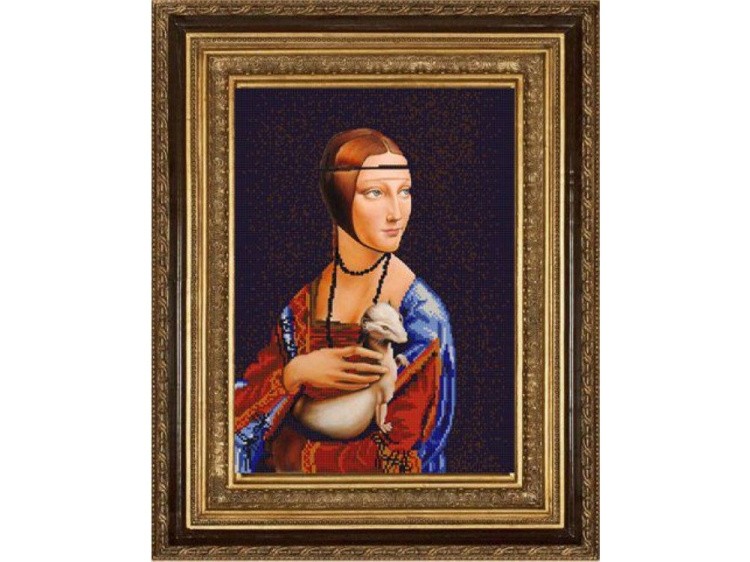 Рисунок на ткани «Дама с горностаем»