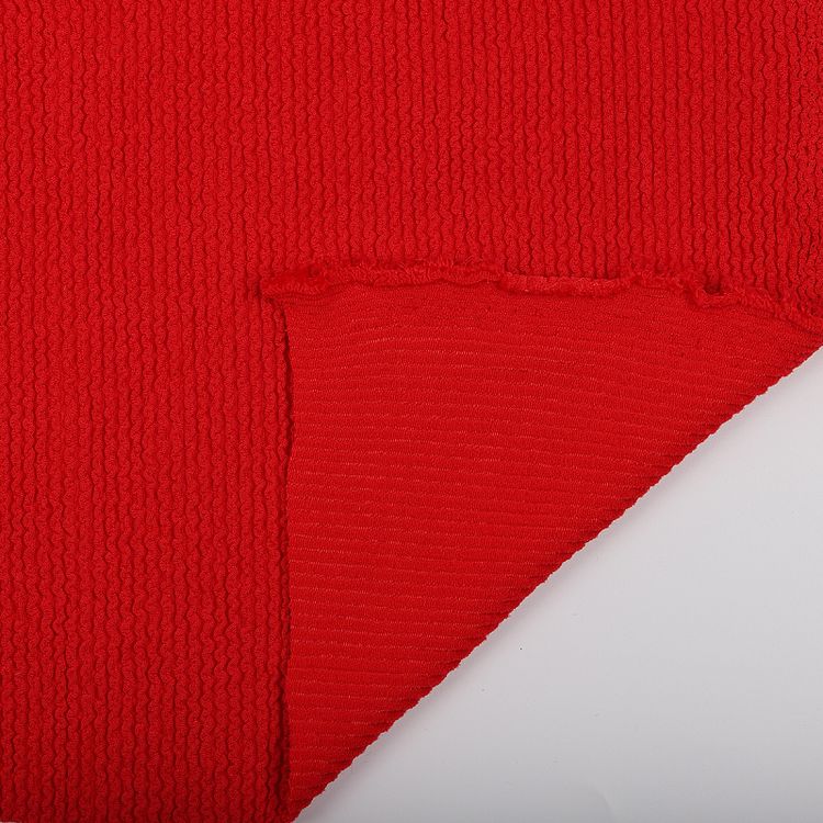 Ткань трикотажная Бифлекс жатка, 3 м, ширина 80 см, 490 г/м², цвет: 3 красный, TBY — картинка 3