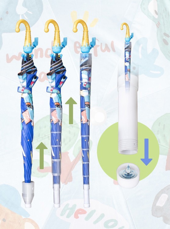 Зонт детский Лесные сказки, трость, 8 спиц, механический, антишторм — картинка 2