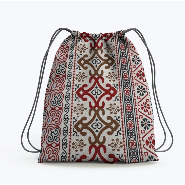 Ткань льняная, 1 м x 150 см, 140 г/м², цвет: красный, принт, TBY — картинка 7