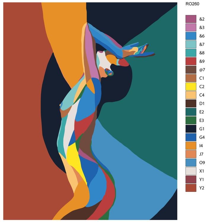 Картина по номерам «Девушка-абстракция» — картинка 2