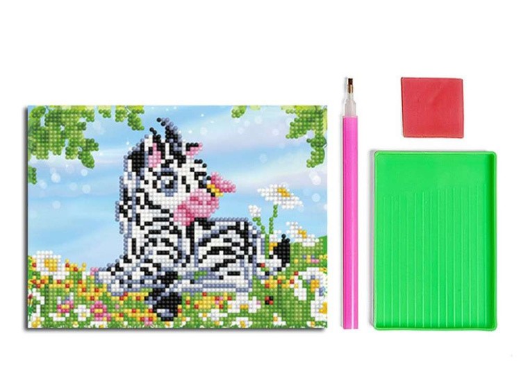 Алмазная вышивка-открытка «Маленькая зебра» — картинка 2