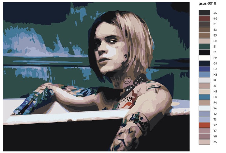 Картина по номерам «Рок и рэп музыкант Джизус DZHIZUS 14» — картинка 2