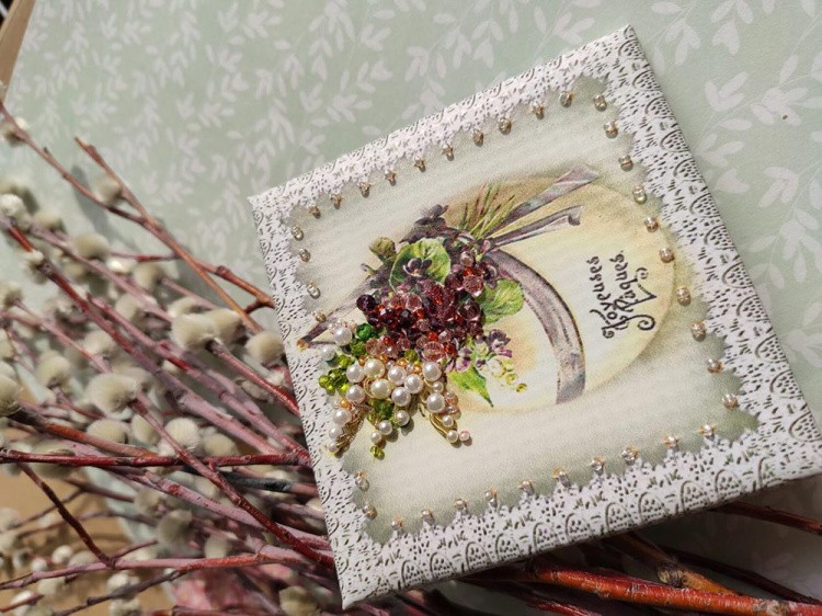 Вышивка Образа в каменьях «Светлая Пасха-5» (магнит) — картинка 2