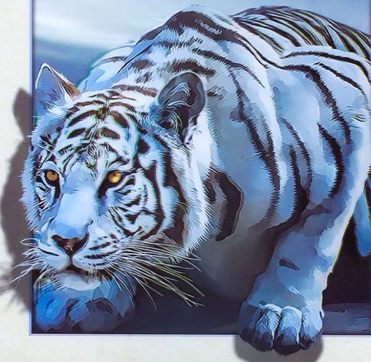 Алмазная вышивка «Белый тигр» — картинка 2