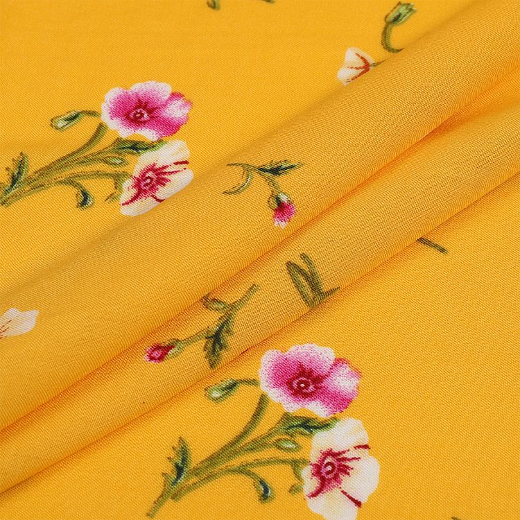 Ткань Штапель с рисунком, 5 м, ширина 145 см, 110 г/м2, цвет: с3 желтый, TBY — картинка 3