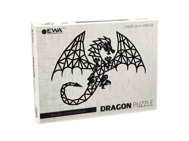 Деревянный интерьерный пазл «Дракон», Eco Wood Art — картинка 4