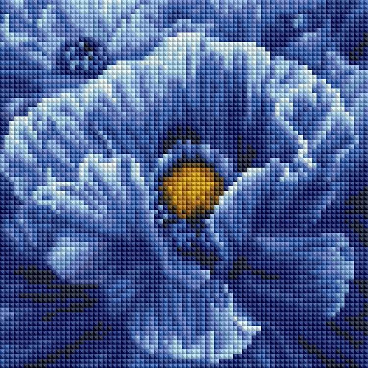 Алмазная вышивка «Синие цветы»