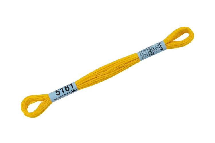Нитки для вышивания Gamma мулине, 24 шт. по 8 м, цвет: 5181 насыщенный желтый — картинка 2