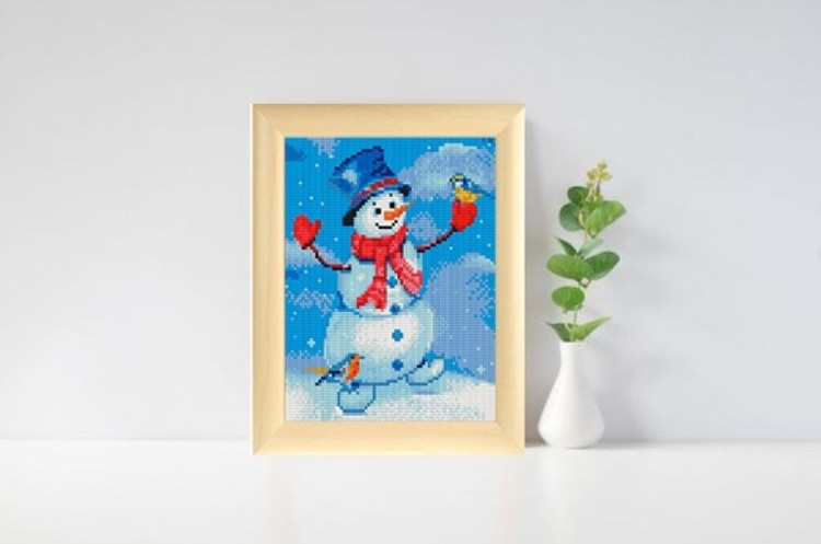 Алмазная вышивка «Снеговик и синица» — картинка 6