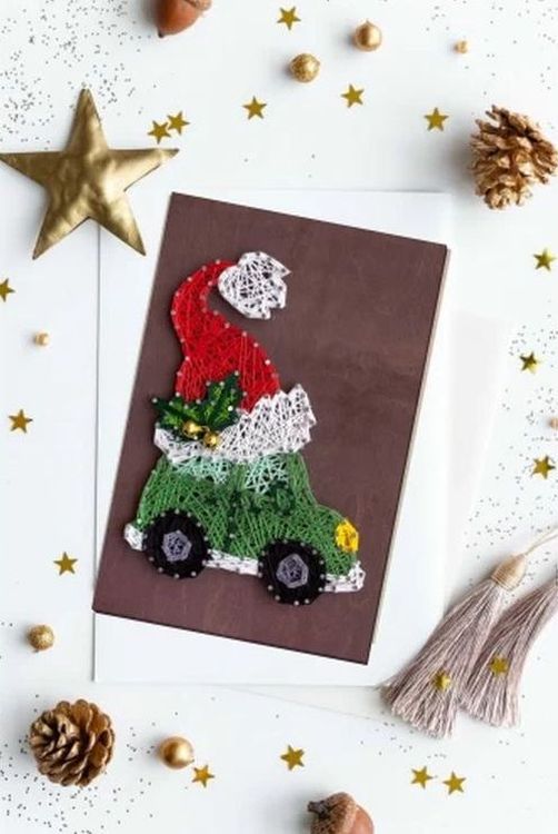 Набор для творчества STRING ART «Новогодняя машинка» — картинка 6