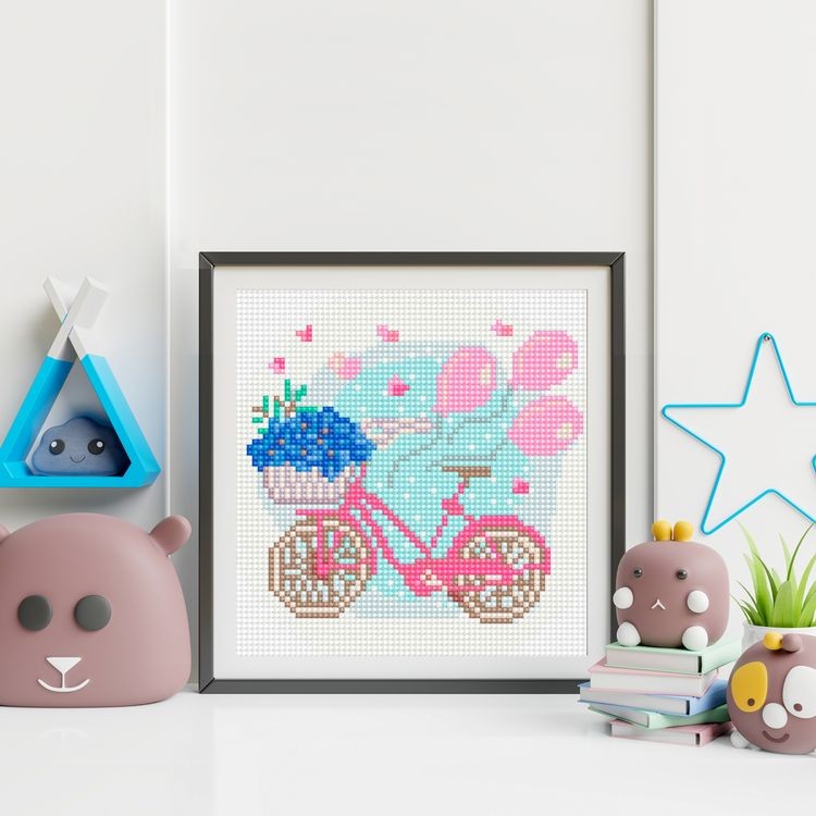 Алмазная вышивка «Велосипед с цветами» — картинка 5