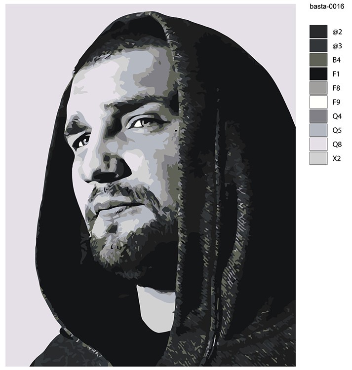 Картина по номерам «Рэпер Баста Василий Вакуленко 16» — картинка 2