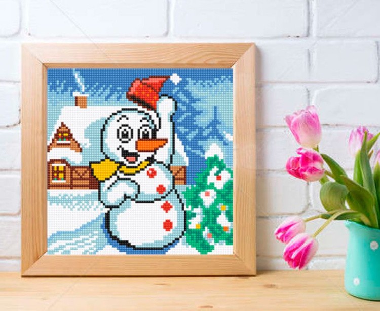 Алмазная вышивка «Веселый снеговик» — картинка 2