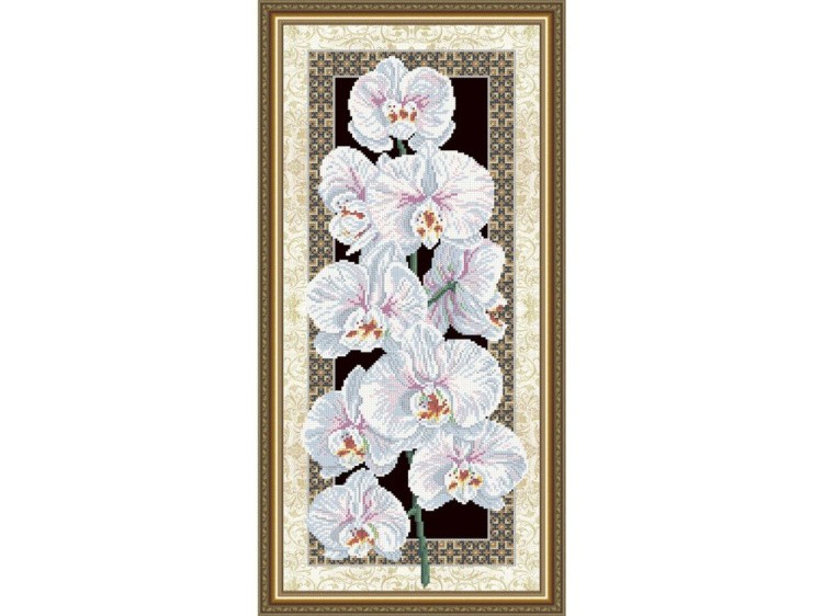 Рисунок на ткани «Орхидея на черном»