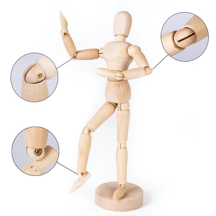 Манекен человека художественный мужской, дерево, высота 20 см, BRAUBERG ART CLASSIC  — картинка 6