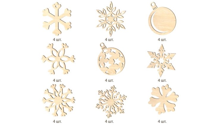 Набор заготовок для творчества «Набор новогодних украшений 2»