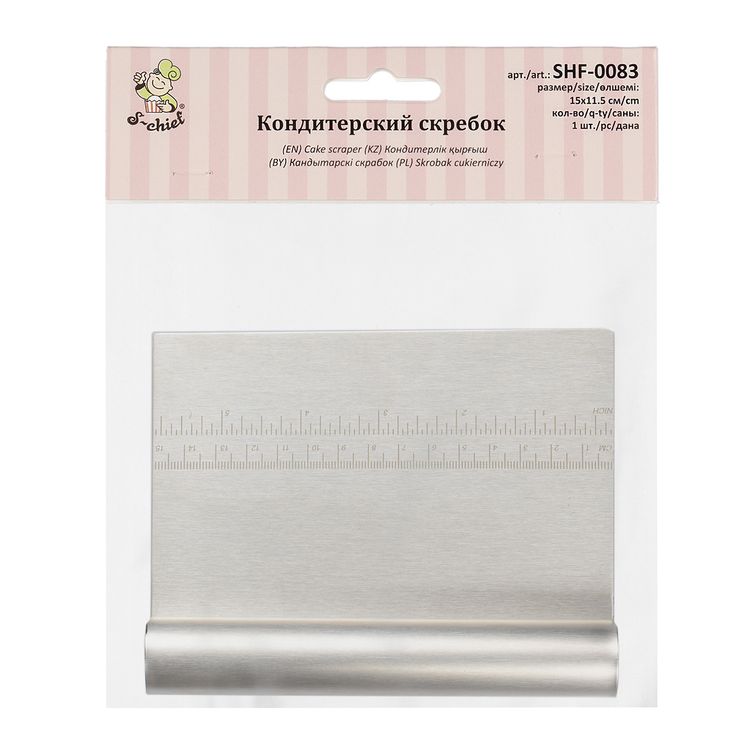 Кондитерский скребок с разметкой, металл, 15х11,5 см, S-CHIEF — картинка 2