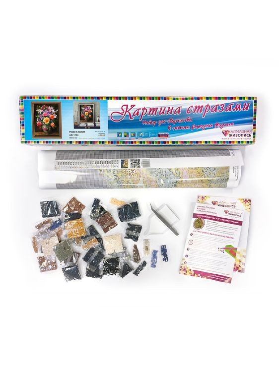 Алмазная вышивка «Розы и лилии» — картинка 3